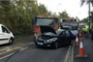 BRISTOL TRAFFIC: Crash involving lorry, bus and car blocks A369,...